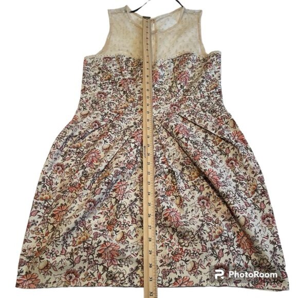 Atmosphere Delicate Floral Midi Dress Sweetheart Mesh Dot Illusion Neckline - Picture 9 of 13